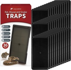 Super Glue Traps 36 Pack for Mice Snakes, Indoor Heavier Sticky Traps Non-Toxic