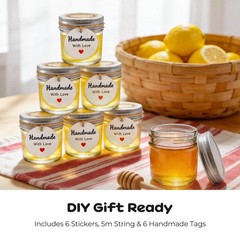 PureRoot 6 Pack Mini Mason Jars 2 oz Glass with Lids, 2 ounces, 2oz-6pcs