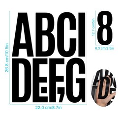 300 PCS 5 INCH LETTER NUMBER STICKERS BLACK VINYL SELF ADHESIVE ADDRESS SET