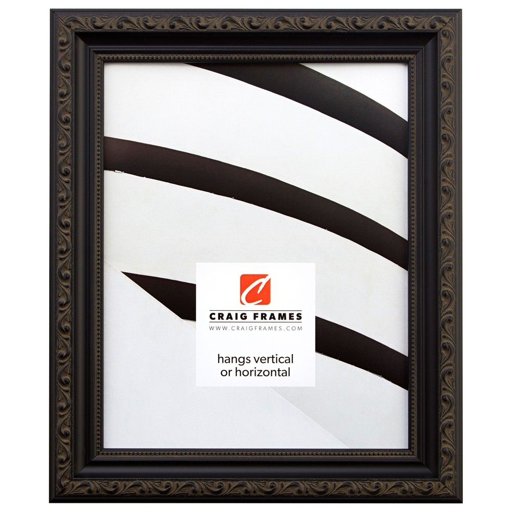 Craig Frames Ancien Ornate, 1.25″ Antique Black Picture Frame