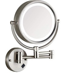 Makeup Mirror Wall Mount Lighted with 10X Magnification, Direct Wire,8Inch Co…