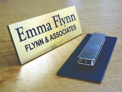 Custom Engraved 1×3 inch Name Tag with Magnetic or Pin Clasp – Any Color!