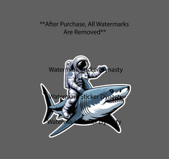 Astronaut Riding Shark Sticker Waterproof Decal Space Galaxy Ocean Gift NEW