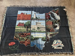 New in Plastic TY Mawr State Ohio Outline Bicentennial Tapestry Throw Blanket