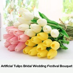 10PCS Tulip Artificial Flower Real Touch Artificial Bouquet Home Wedding Decor