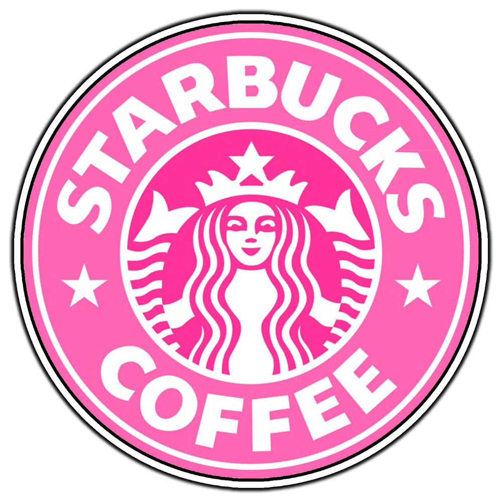 Starbucks Pink Logo #4 Sticker Waterproof Vinyl Decal Die-Cut Laptop Car