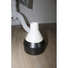 West Elm Ceramic Stem Vase Black White Colorblock Mid Century Modern Decor 5.5in