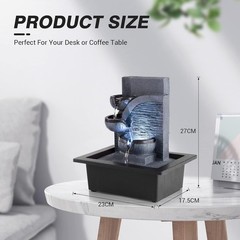 Zen Water Fountain with LED Lights – Relaxing Indoor Feature.