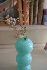 Unique mint Green Bubble Glass Vase for flowers and home decor- 6.5 inches tall