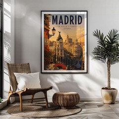 Madrid Travel Poster Print, Wall Decor