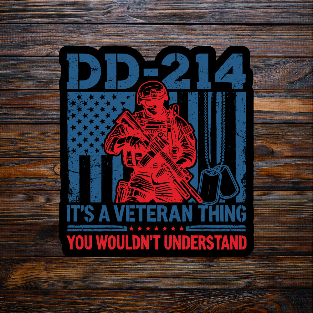Military sticker vinyl decal DD-214 it’s a veteran thing you wouldn’t understand