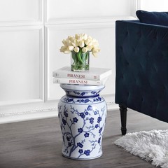 Jonathan Y Cherry Blossom 18 Ceramic Chinoiserie Garden Stool Traditional