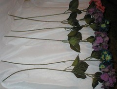 6 HYDRANGEA FLOWERS ARTIFICIAL 24″ STEMS MULTI-COLORS LOT SOLD AS IS