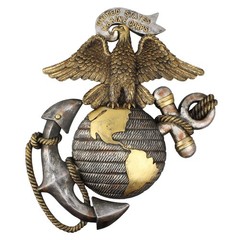 Large United States Marines Eagle Anchor Wall Decor Rustic Gold 19 x 16 inch