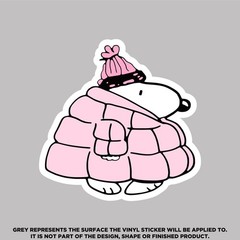 Pink & Blue Snoopy Puffer Stickers – Waterproof Vinyl Decals for Laptop, Phone