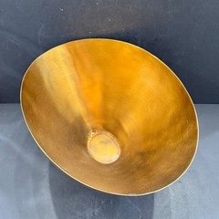 Restoration Hardware Brass Oval Bowl Asymmetrical Decorative Gold 40410463 BRS