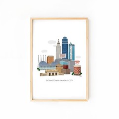 Kansas City Skyline Art Print 12×16 | Wall Art | Illustration | Buildings | Down