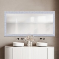 Mirror and Frame Handmade Prismis Rectangular Mirror Gray White Finish Modern