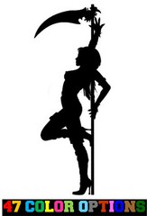 Vinyl Decal Truck Car Sticker Laptop – Adult Pinup Mudflap Girls Sexy Scythe