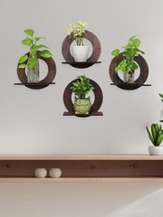 Round Cut Wall Shelves Set of 4 | 8x8x3 Inch | Circle Pattern Wall Shelves