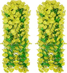 Easy-Care 2PCS Fake Yellow Morning Glory Vines – Perfect for Decorating Walls