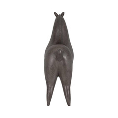 Gray 9 In. X 12 In. Resin Novelty Curved Horse Figurine