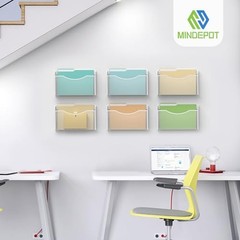 Wall File Organizer,Hanging Wall Mounted File Folder 3Pack Standard White