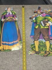 Vintage Pilgrim Wall hangings Approx 21 In Tall 2 Sided Shelf 1
