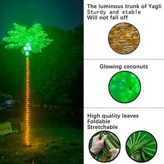 Palm Trees for Outside Patio, 9.5Ft 305 LED Lighting Artificial Palm Tree wit…