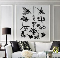 Wall Vinyl Decal Geoglyphs Nazca Giant Geometric Shapes on Plateau Peru (n1497)