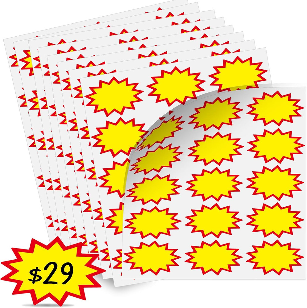 Garage Sale Stickers, Removable Adhesive Yards Price Sticker with Large Blank Wr