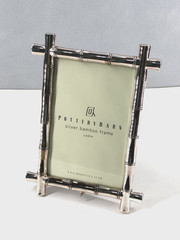 Pottery Barn Silver Bamboo Picture Photo Frame 4”X6” AS-IS Surface Wear READ