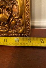 Tommy Bahama Style Palm Tree Wall Art Spectacular Gold Frame Wood 13 x 15″