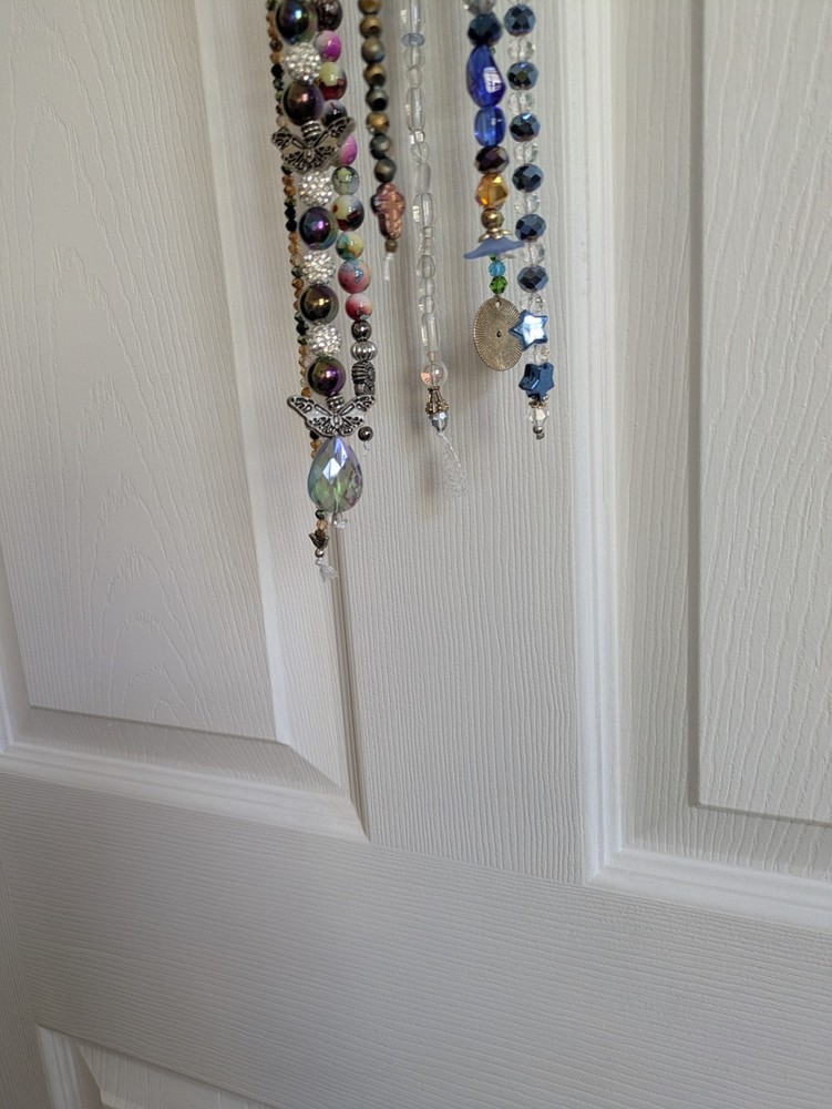 Hand Beaded Suncatcher / Mobile Assorted Colorful Beads for patio or any room