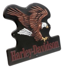 Harley-Davidson Embossed Tin Sign, Swooping Eagle Graphic, 17 x 15.7 inches