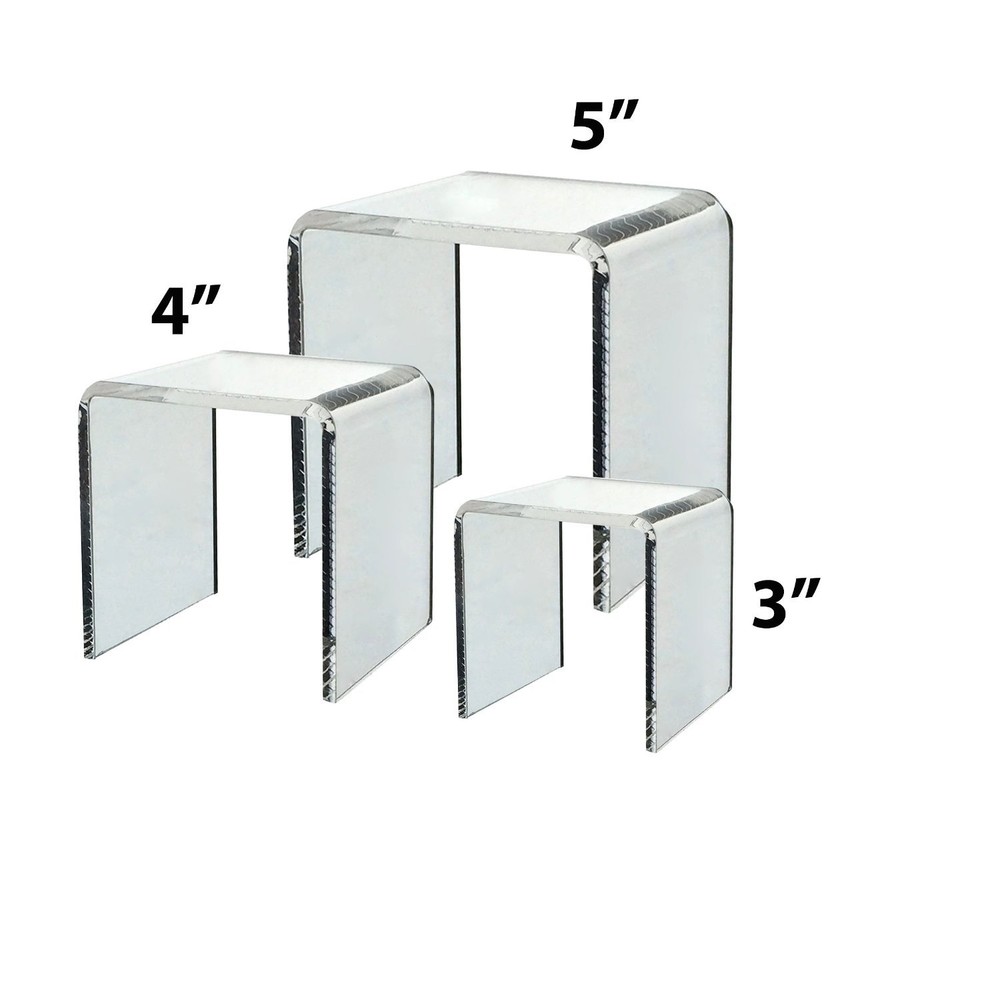 Clear Acrylic Riser 3 4 5″ Stand Set Jewelry Collectible Showcase Display SALE!