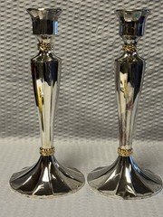 PAIR of Vintage 1994 Silver Plated Candlesticks International Silver 8.5 inches
