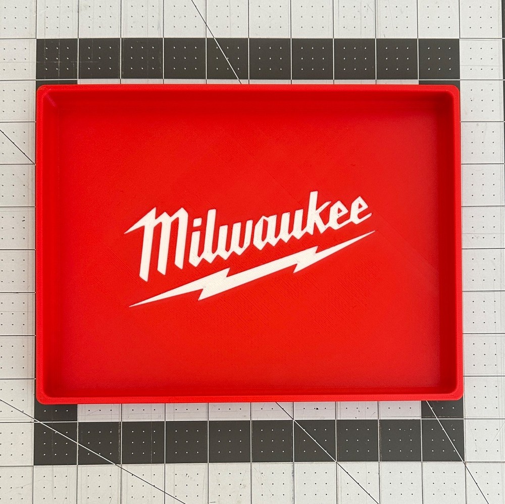 Milwaukee Themed EDC Dump Tray/Tool Tray/Nightstand Valet 3D Printed