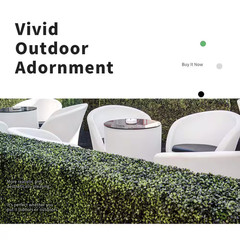 12- Piece 20 In. X 20 In. X 1.75 In. Artificial Boxwood Grass Wall Panels Boxwoo