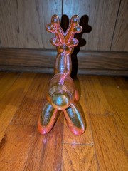 Pink Balloon Reindeer Figurine Sculpture, Free Standing Decor for Kids & Adults