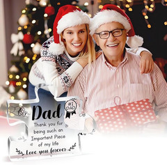 Acrylic Puzzle Plaque Dad Gifts from Daughter Son, Christmas Father’S Day Birthd
