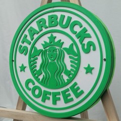 3D Printed Starbucks RGB LED 8-Inch Sign With Remote control wall decor lamp