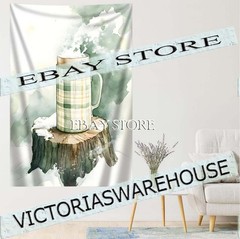 thermos tree stump tapestry rustic festive decor banner wall hangings 59X82 in