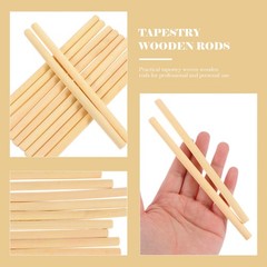 100Pack Mini Tapestry Wooden Rods For Decorative Mini Flags 15X0.7In