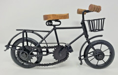 Mini Bicycle Art Metal & Wood Cycling Art Display Black 11.5” Long Veteran Owned
