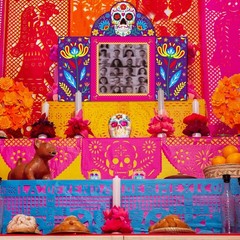 Dia De Los Muertos Paper Shadow Box Decorations 6 PCS Colorful Halloween