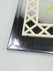 Vintage Brytone Mechanical Mirror Palm Lattice Window Mid Century MCM 12×9