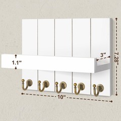 Key Holder for Wall – Decorative Mail Organizer Wall Mount with 5 Key Hooks f…
