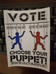 POLITICAL PUPPET STICKERS 4×6 Vinyl HD POLITICAL Atheist ⚛️ DUOPOLY 5 YR WARRANT