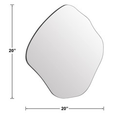 BOMINICA Irregular Asymmetrical Frameless Wall Mirror for Bathroom Living Room